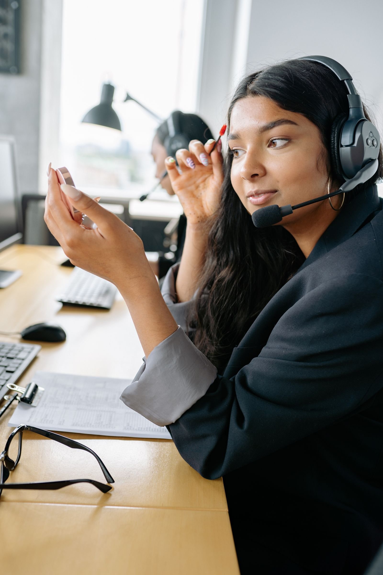 Billing support specialist working at her desk